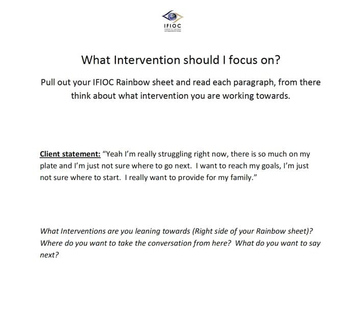 Practice Worksheet-What’s your Intervention?
