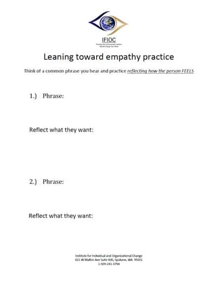 Skill building Worksheet-Leaning towards Empathy