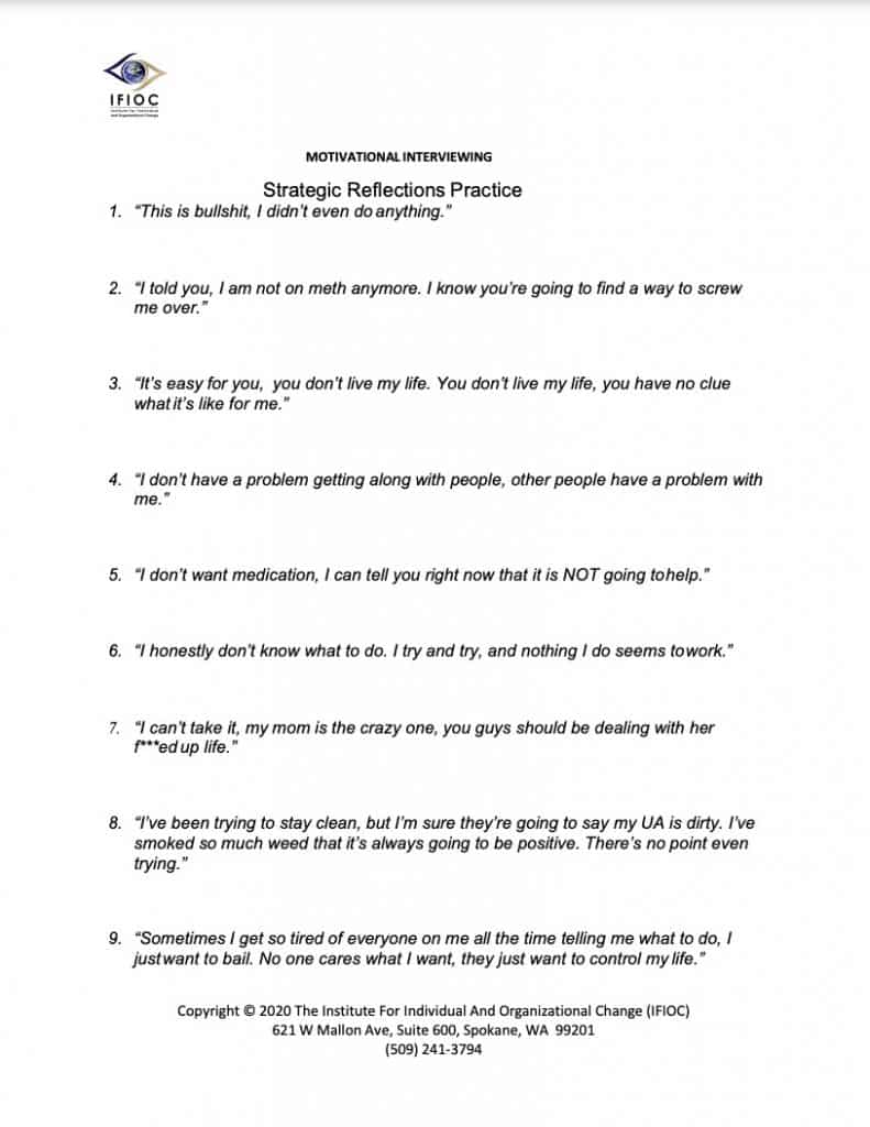 Skill Building Worksheet-Reflections Practice
