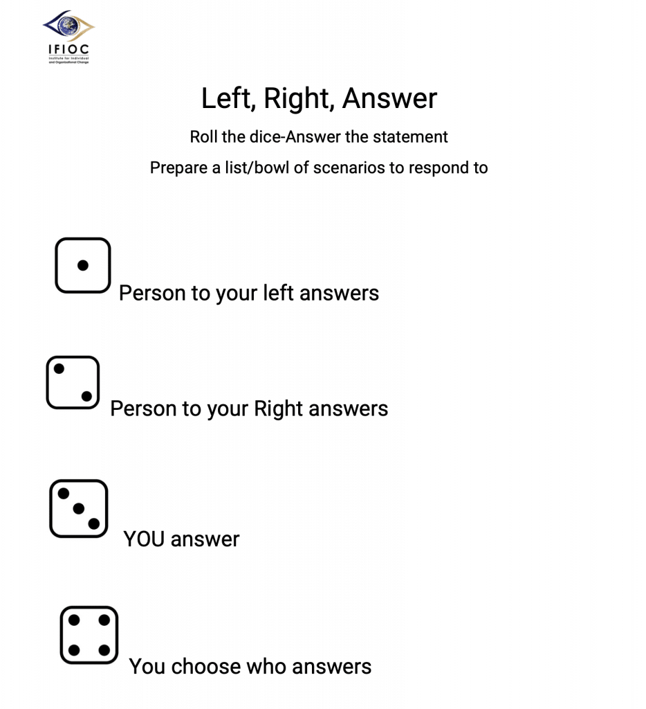 Skill building worksheet- Left, Right, Answer!
